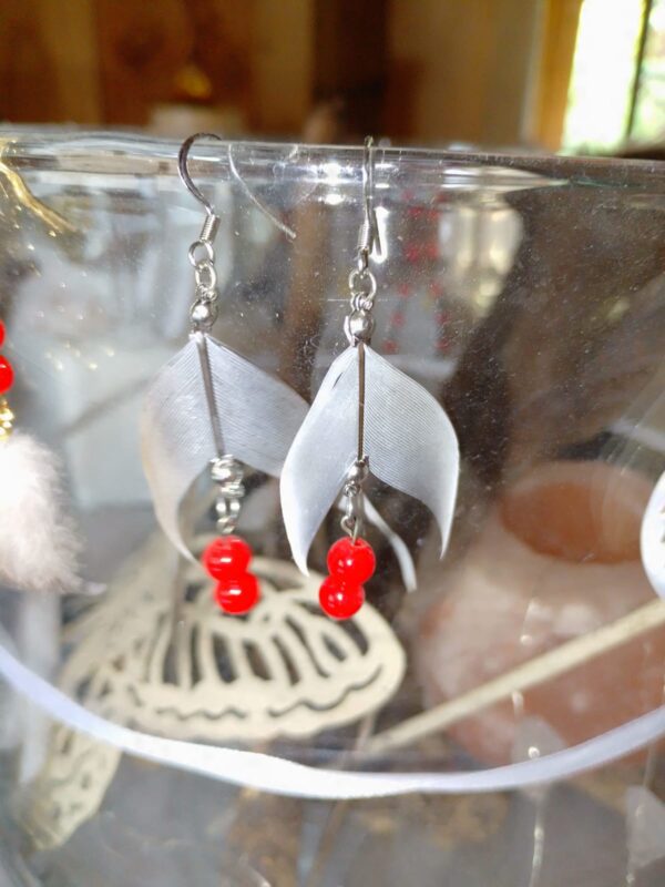 Boucles d'oreilles - "Souffle incarnat" (corail) – Image 2