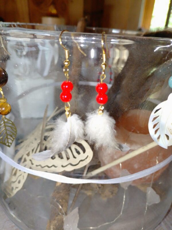 Boucles d'oreilles - "Danse écarlate" (corail rouge) – Image 2