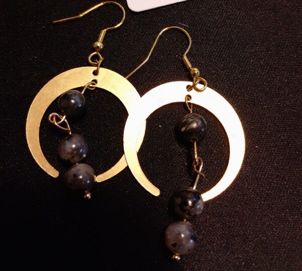 boucles oreilles labradorite aurore boréale