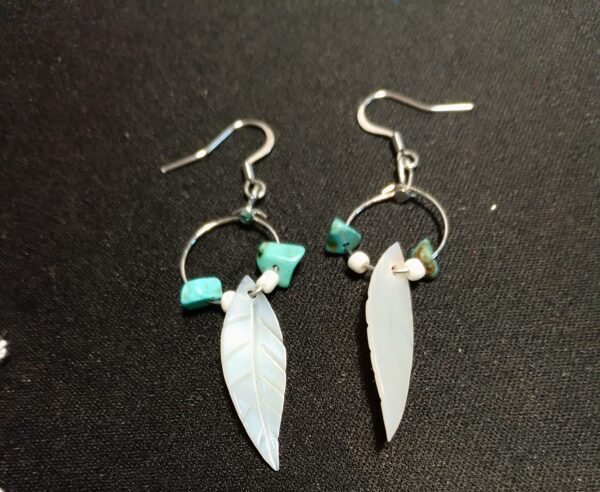 Boucles d'oreilles - "Eclat Bohème" (turquoise&nacre)